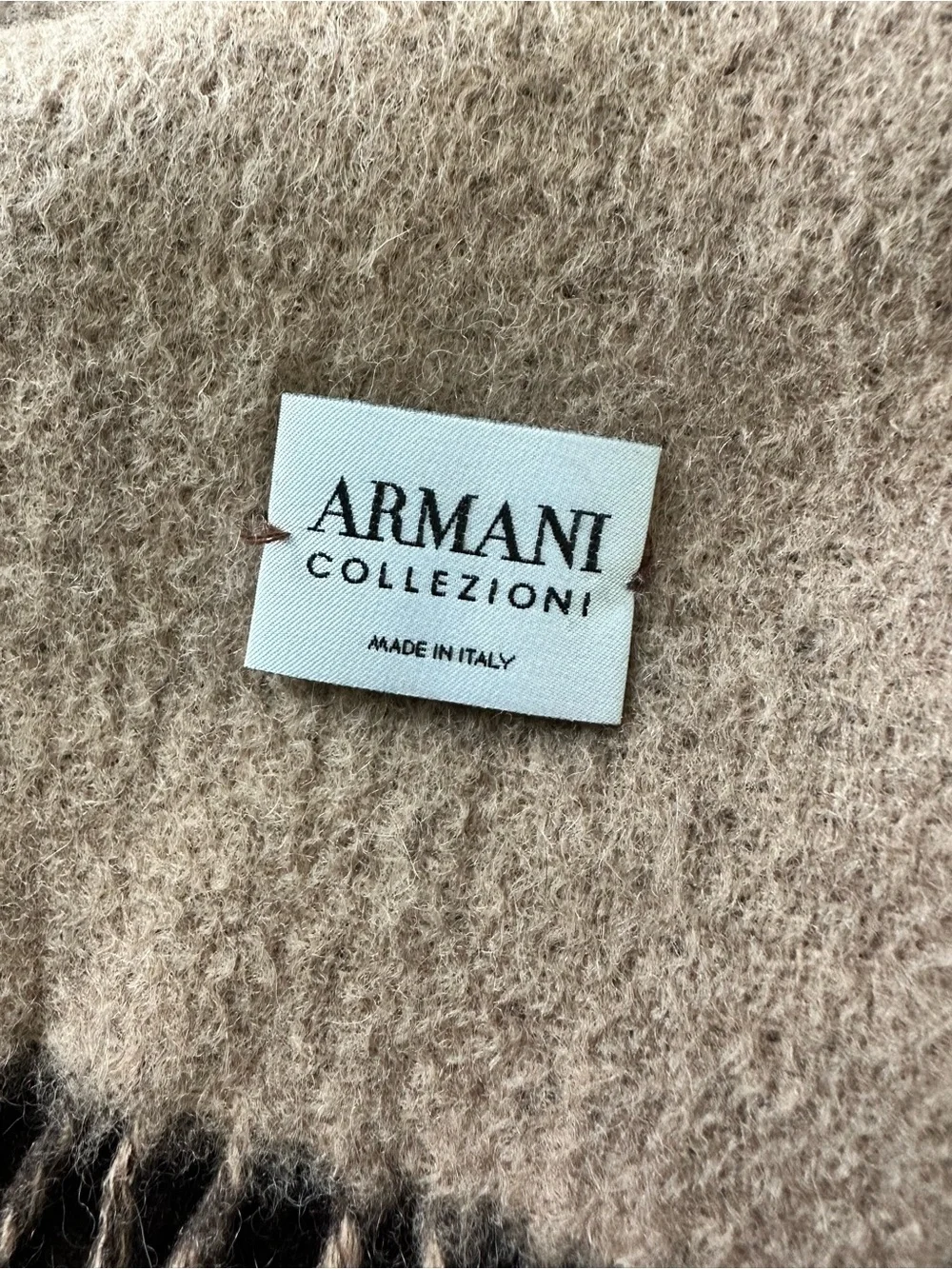Armani Collezioni Made in Italy Two-Tone Fringed Scarf